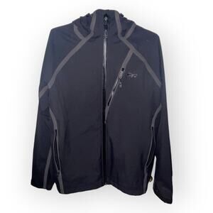 Outdoor Research Mithril Waterproof black with hood Jacket Ventia Mens Sz L